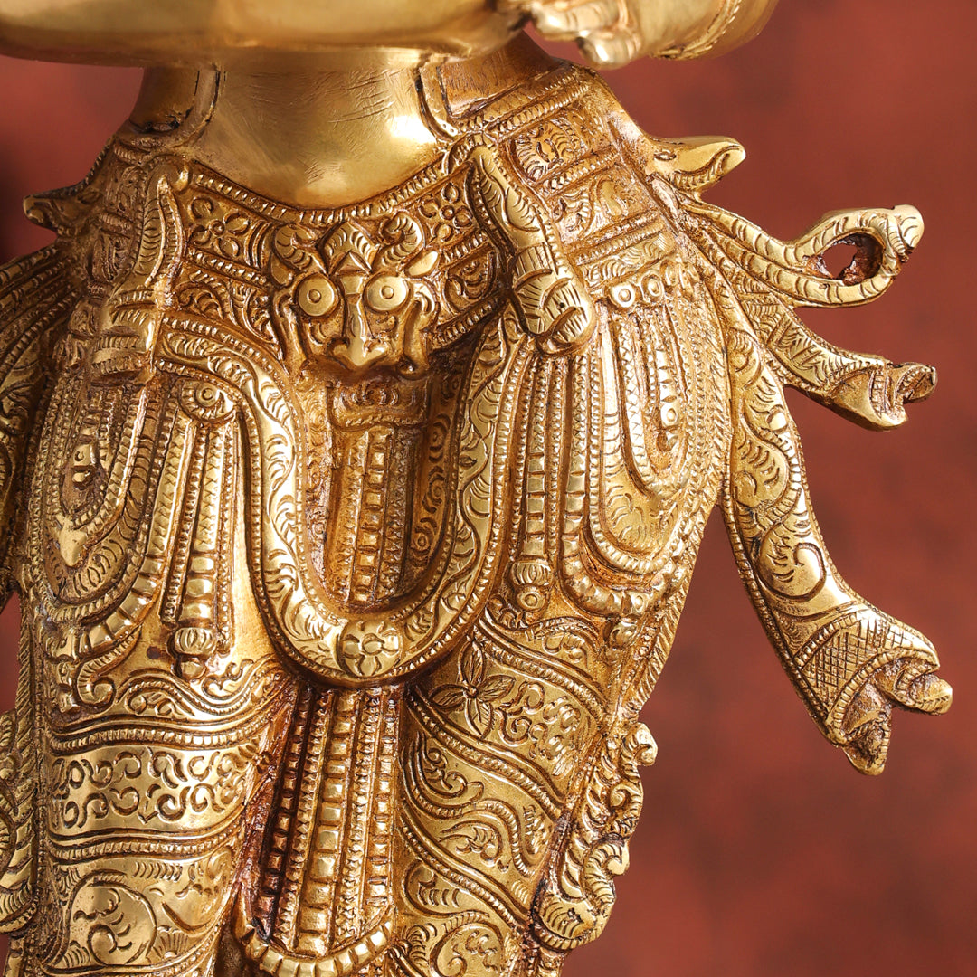 Brass Deep lakshmi Idol – Traditional Diya Holder for Prosperity and Light (30 Inch)