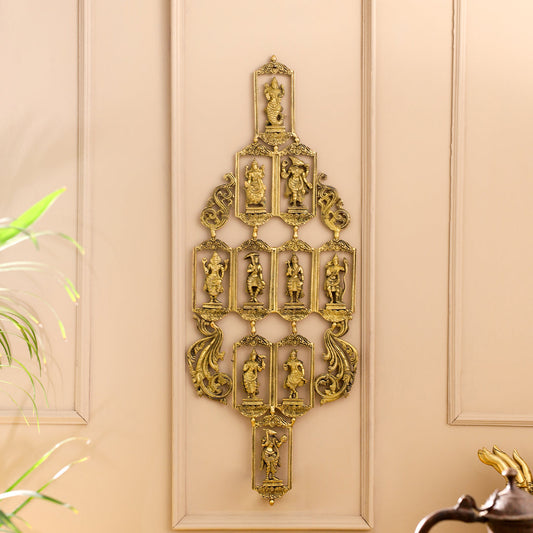 BRASS Dashavatara / VISHNU AVATAR WALL HANGING (29.5 INCH)