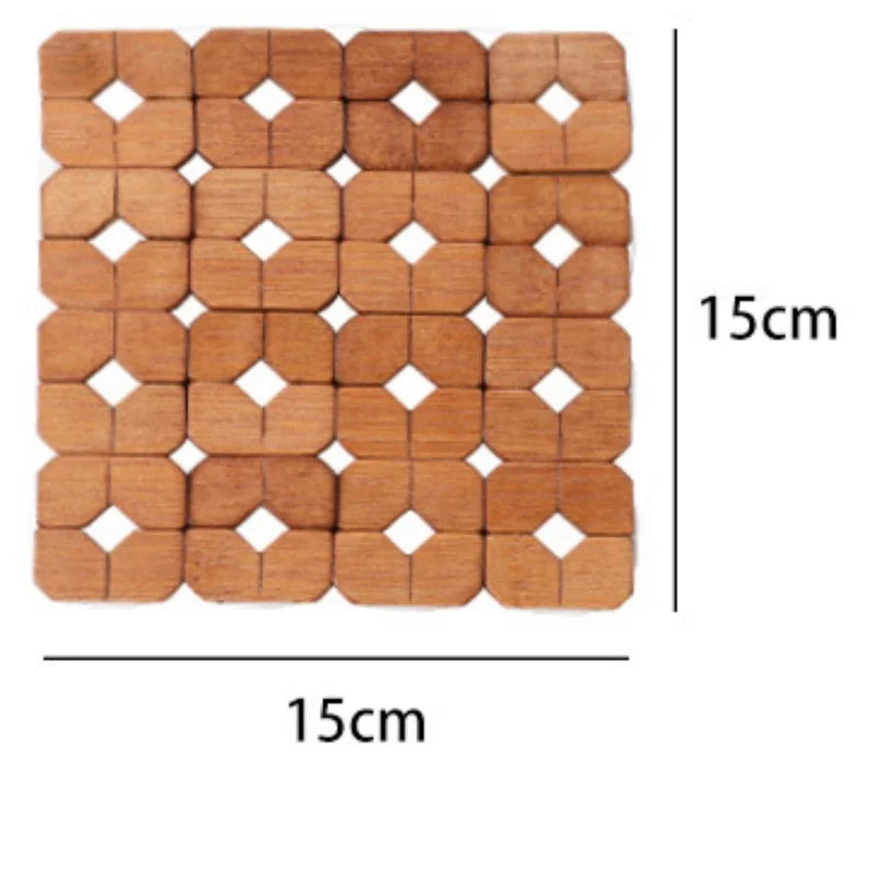 Bamboo Coaster Square Round Household Casserole Mat Heat Insulation Waterproof Non-slip Cup Home and Decoration Kitchen Utensils