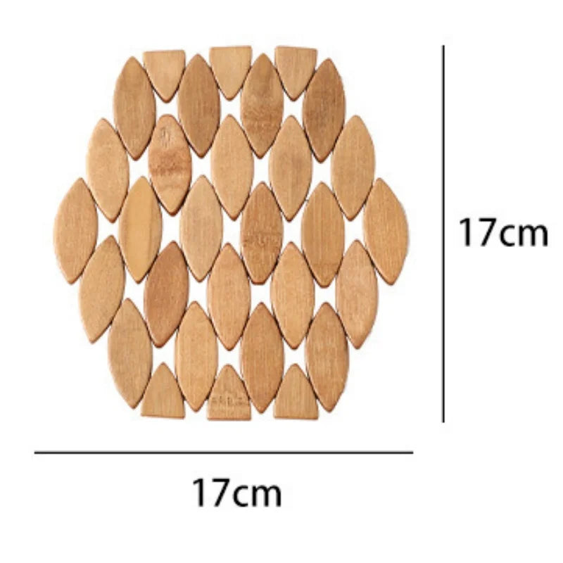 Bamboo Coaster Square Round Household Casserole Mat Heat Insulation Waterproof Non-slip Cup Home and Decoration Kitchen Utensils