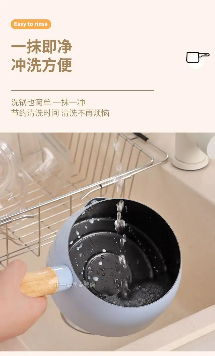 Japanese Style Milk Pot 14cm Non Stick Single Handle Cooking Pots Pure Iron Flat Bottomed Noodle Complementary Food Small Pot