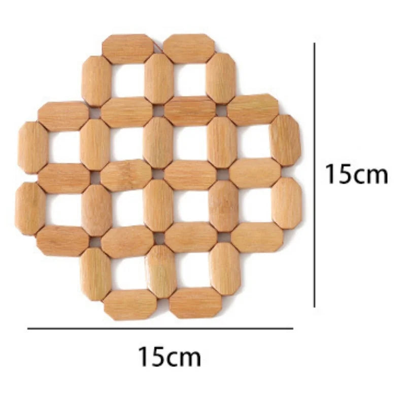 Bamboo Coaster Square Round Household Casserole Mat Heat Insulation Waterproof Non-slip Cup Home and Decoration Kitchen Utensils