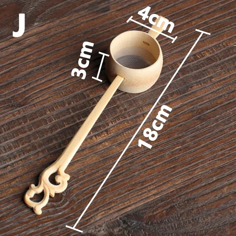 Bamboo Tea Strainer Traditional Kung Fu Tea Ceremony Utensils Japanese Rattan Wooden Tea Leaves Funnel Home Kitchen Sieving Tool