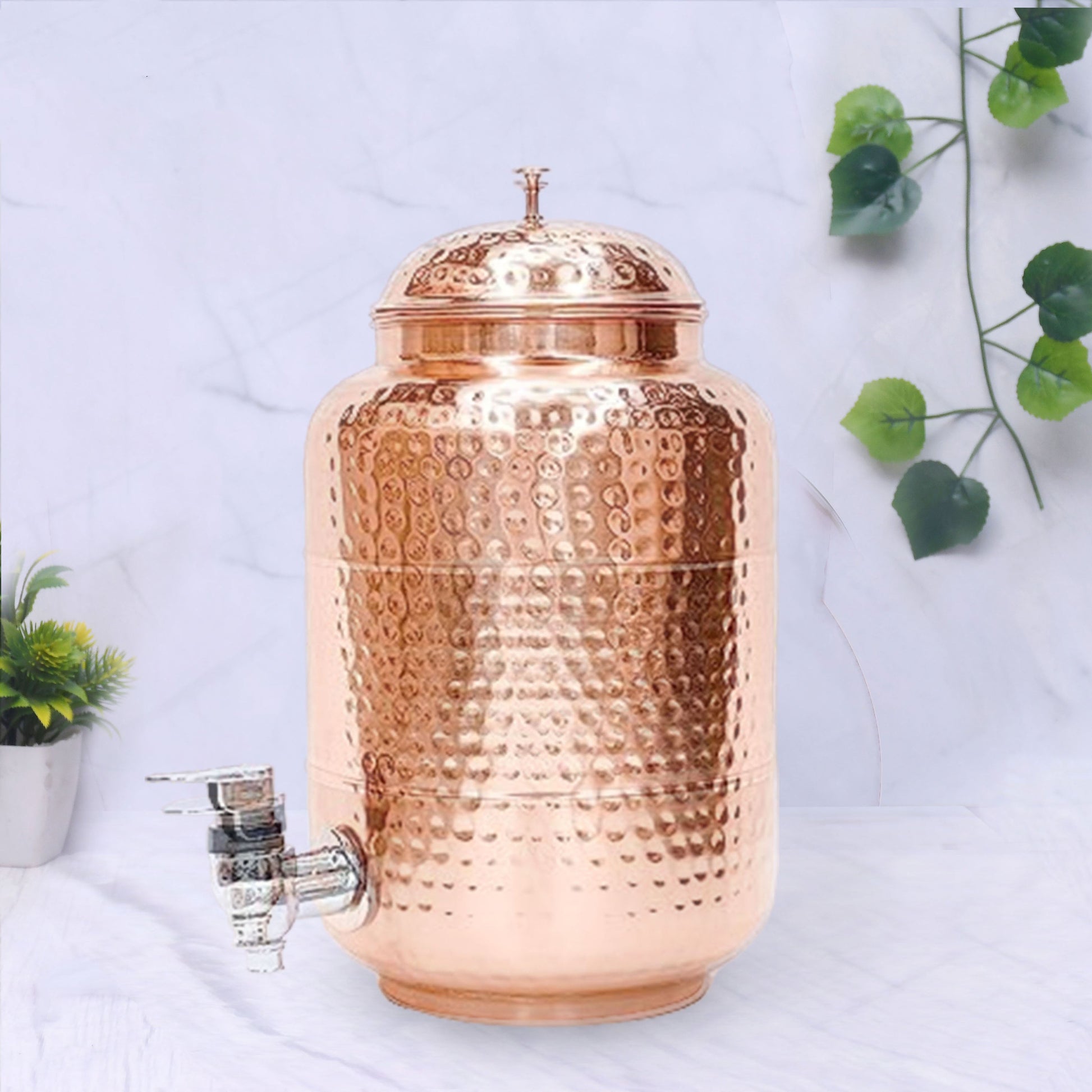 SAMA Homes - pure copper full hammered water dispenser matka 5000ml