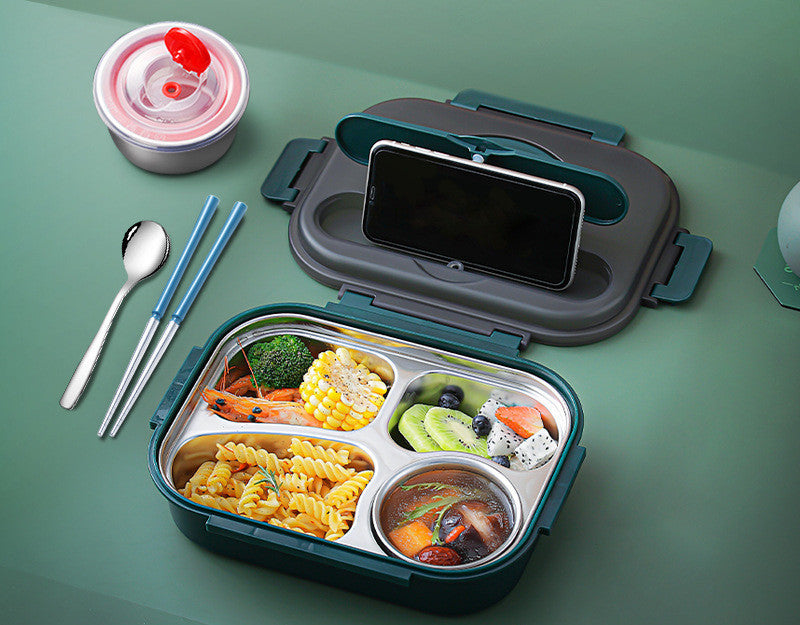 304 Stainless Steel Lunch Box, Fresh-keeping Box With Soup Cup, Insulated Lunch Box