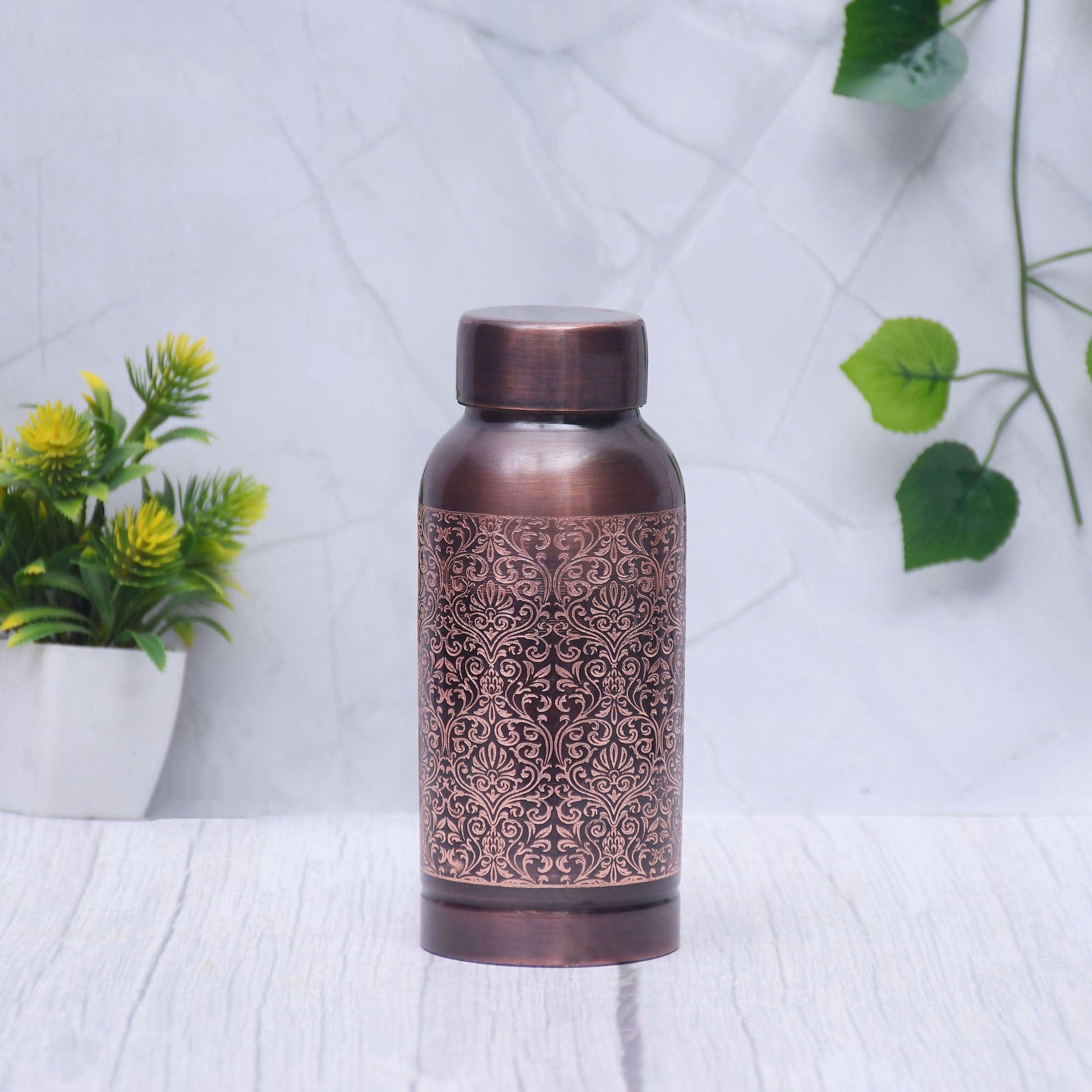 SAMA Homes - pure copper water bottle milton antique engraved design capacity small