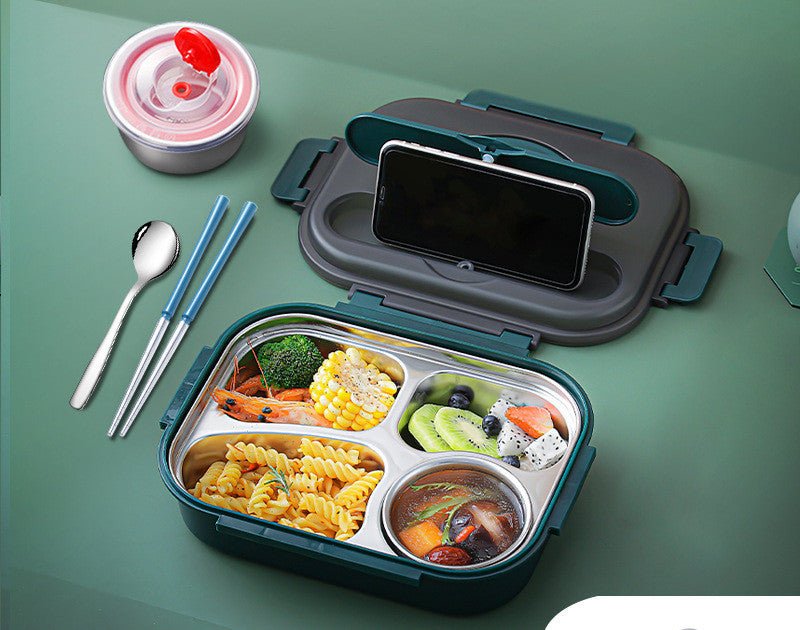 304 Stainless Steel Lunch Box, Fresh-keeping Box With Soup Cup, Insulated Lunch Box