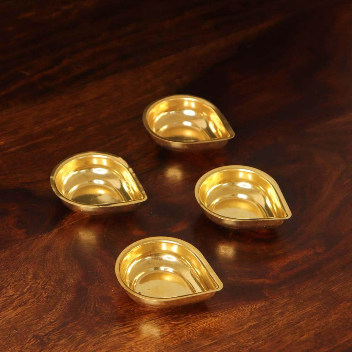 Brass Agal Vilakku Diya Set Of 4 | Traditional navratri diwali gift