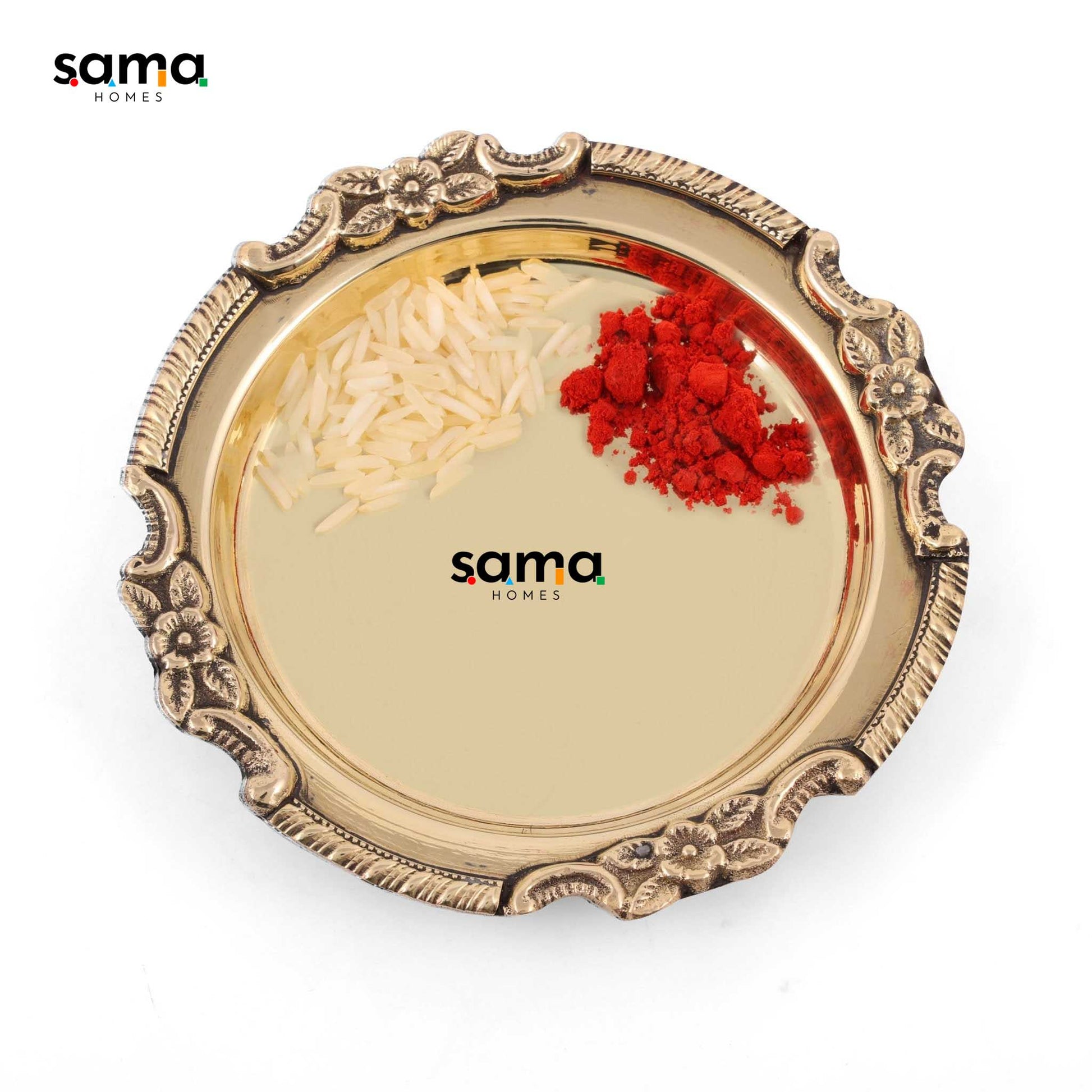 SAMA Homes - brass bhog plate