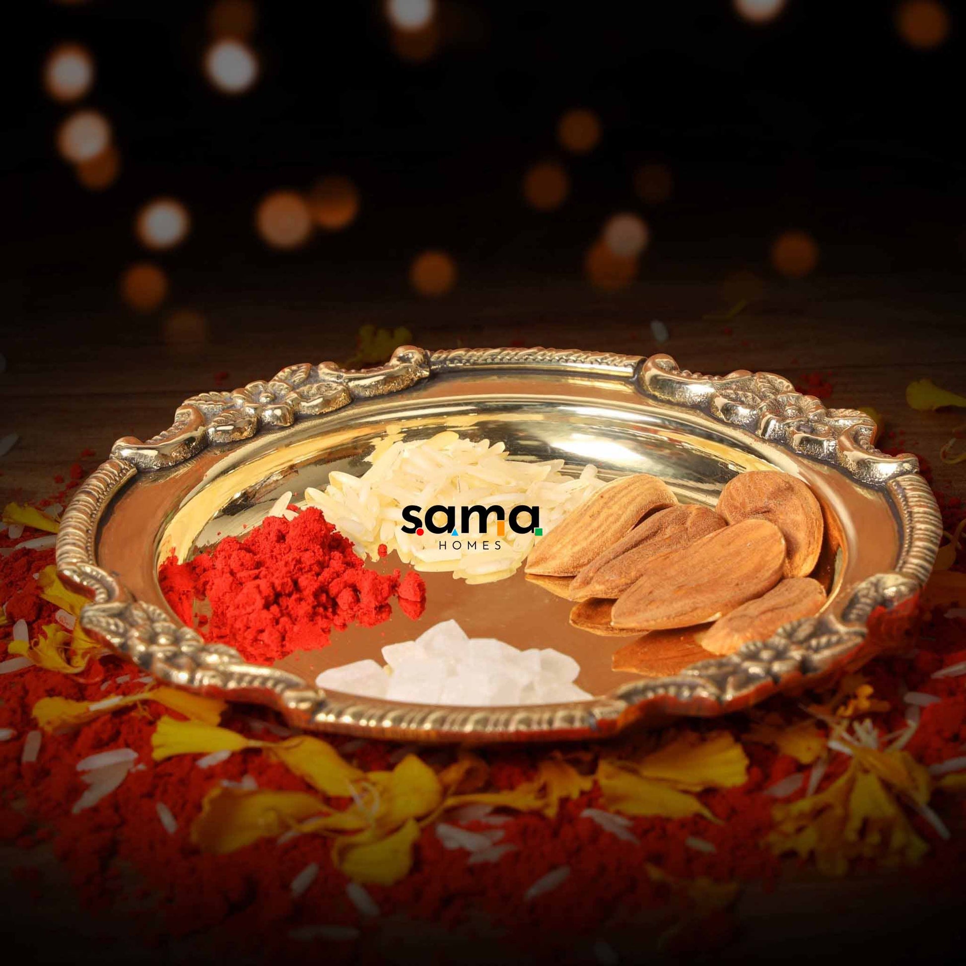 SAMA Homes - brass bhog plate