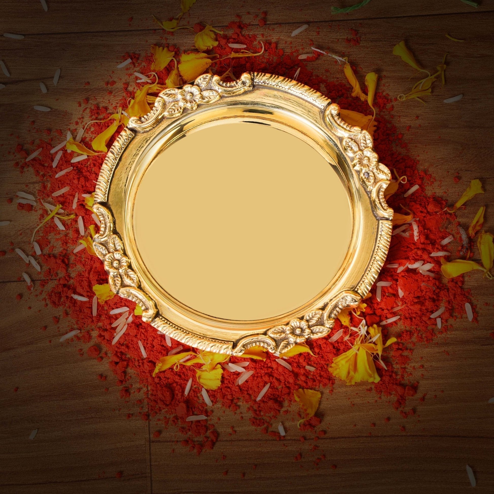 SAMA Homes - brass bhog plate