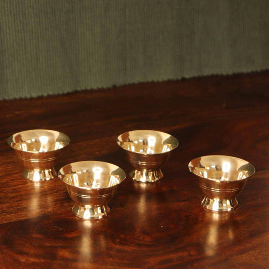 Brass Chandan Bowl Set Of 4 |Haldi, Kumkum and Chandan bowl for gifting