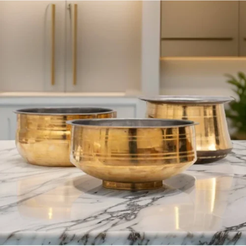 Brass Cookware Set Of 3 Combo