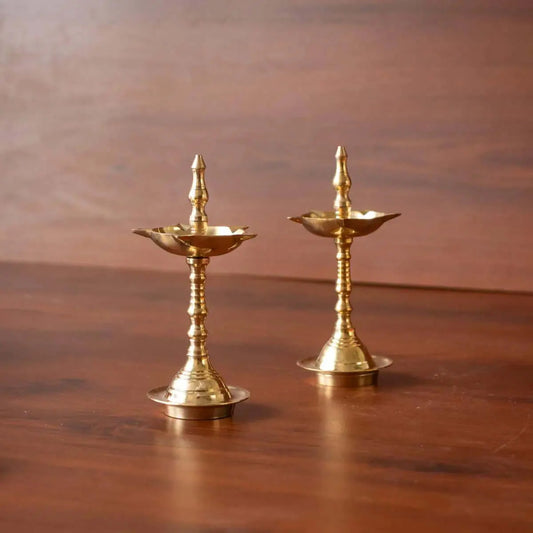 Brass Decor Pooja Lamp - Extra Small Set Of 2