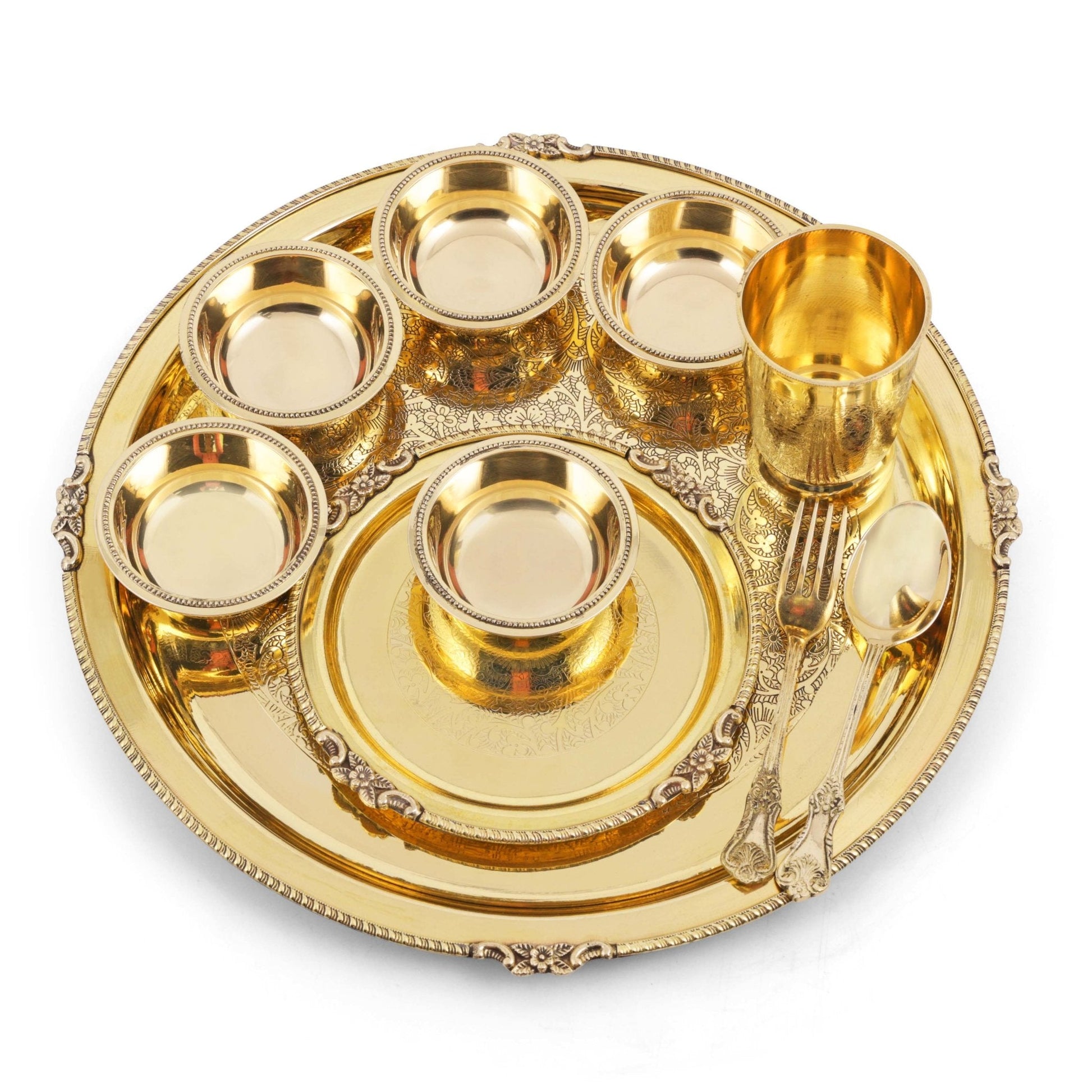 SAMA Homes - brass etched dinner set