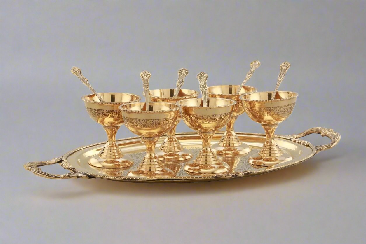 SAMA Homes - brass ice cream set