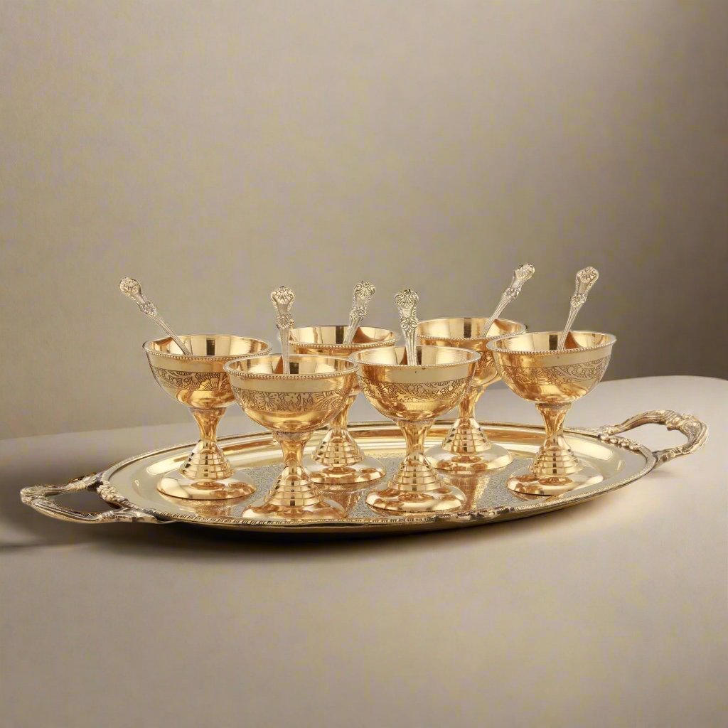 SAMA Homes - brass ice cream set