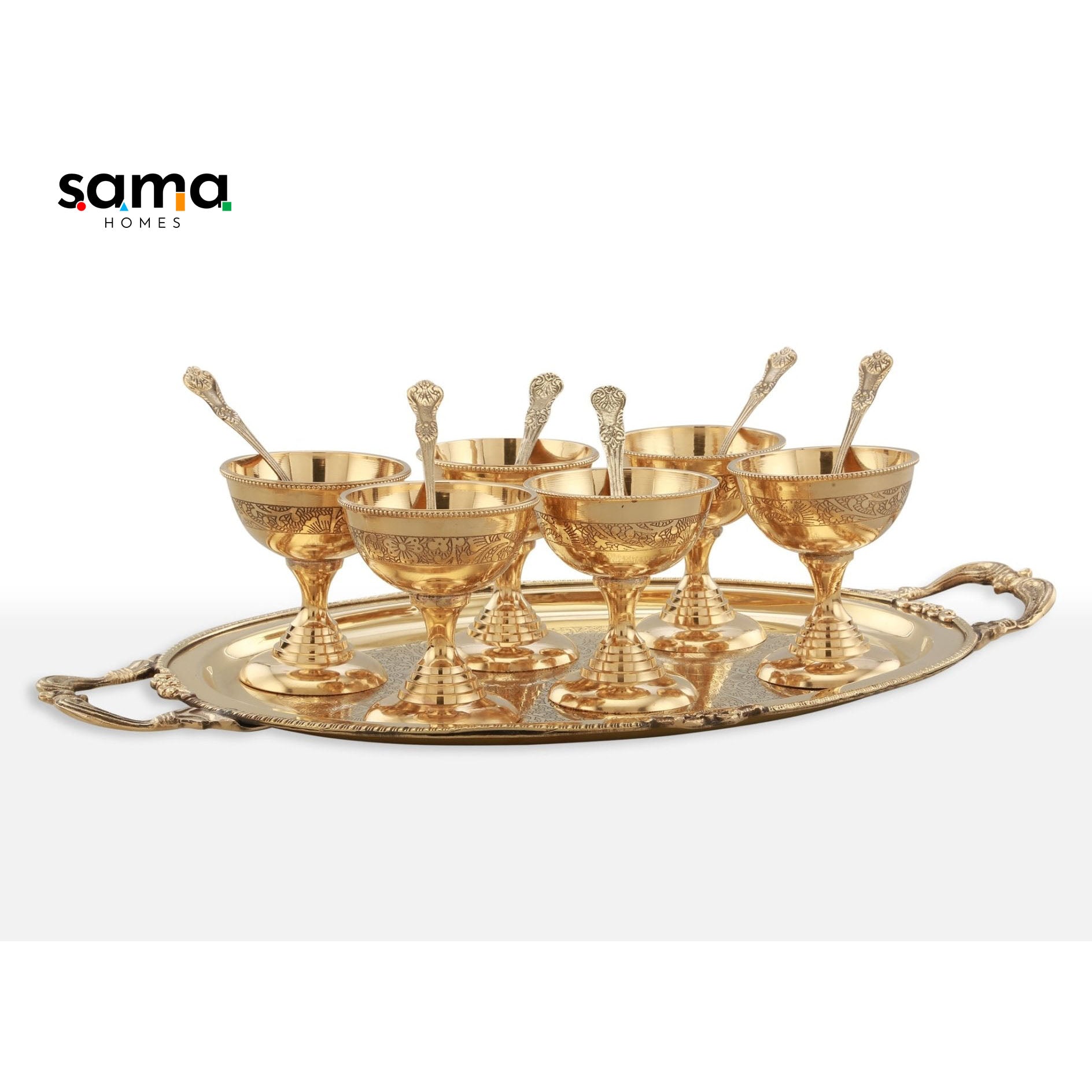 SAMA Homes - brass ice cream set