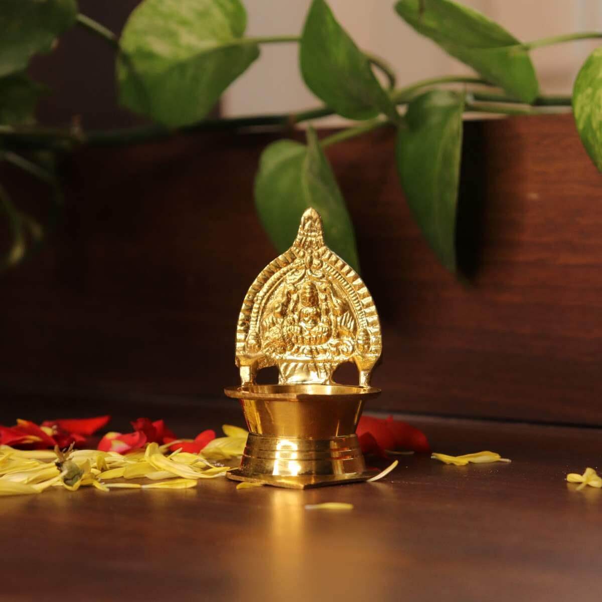 Brass Kamakshi Lamp - Extra Small Set Of 4 | Divine gifts for festivals