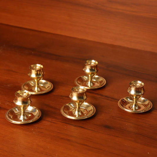 Brass lotus incense stick holder set of 5 | A traditional festival gifting