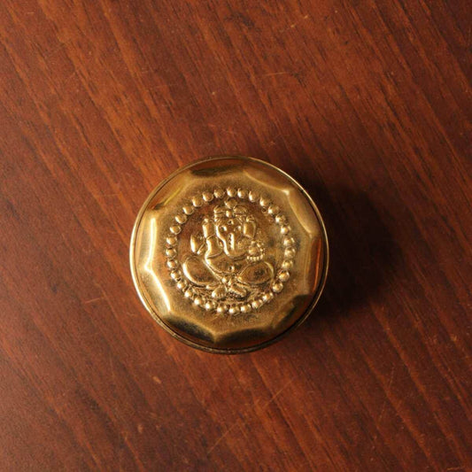 Brass Sindoor Dibbi Round Set Of 4 | Haldi Kumkum box for gifting