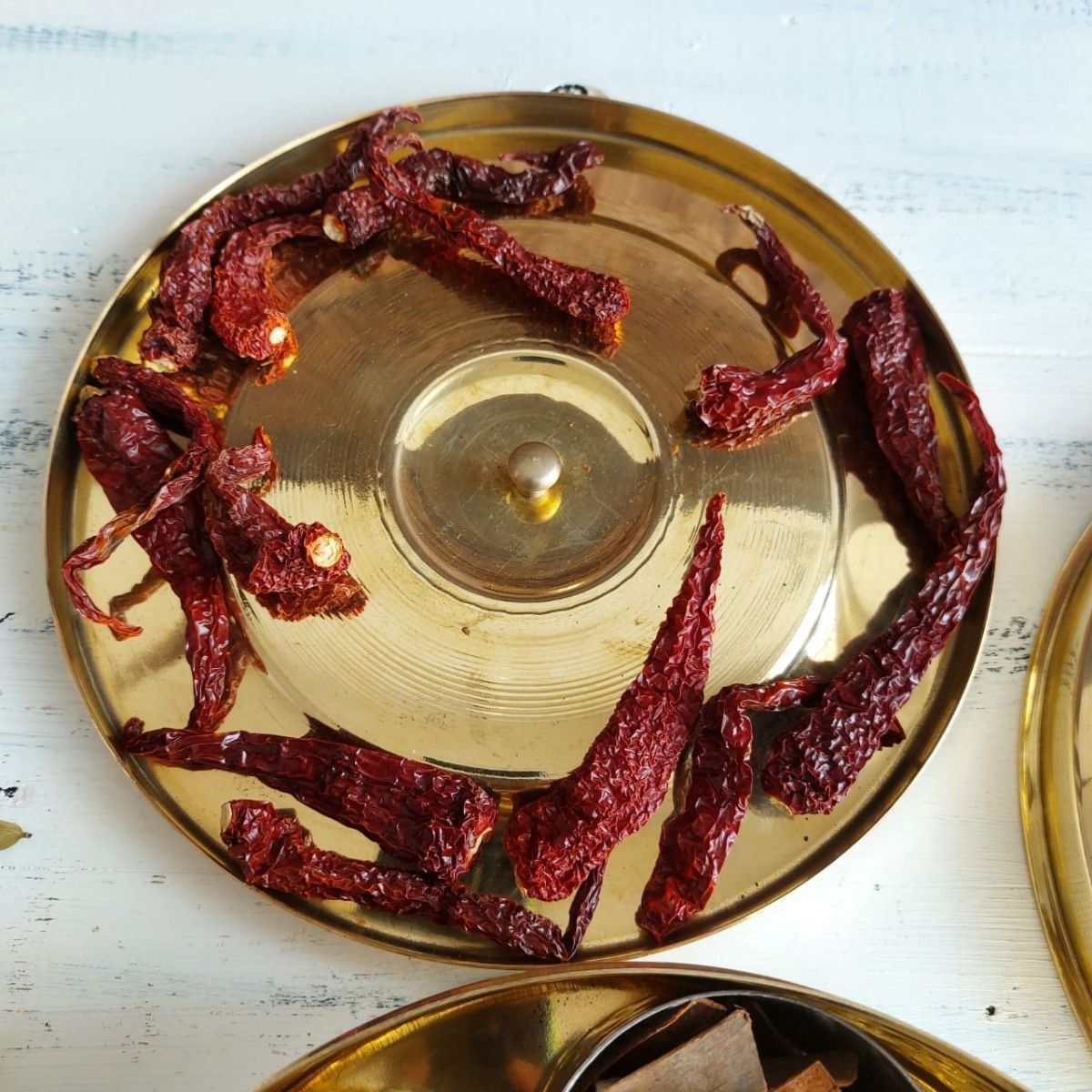 SAMA Homes - brass spice box large with tin coating plate