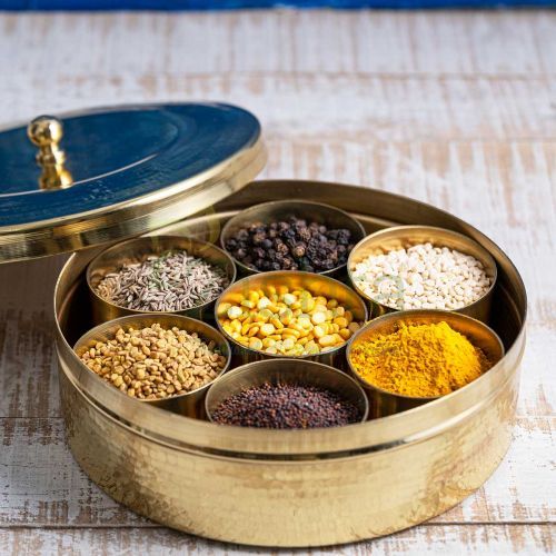 SAMA Homes - brass spice box masala dabba anjaraipetti