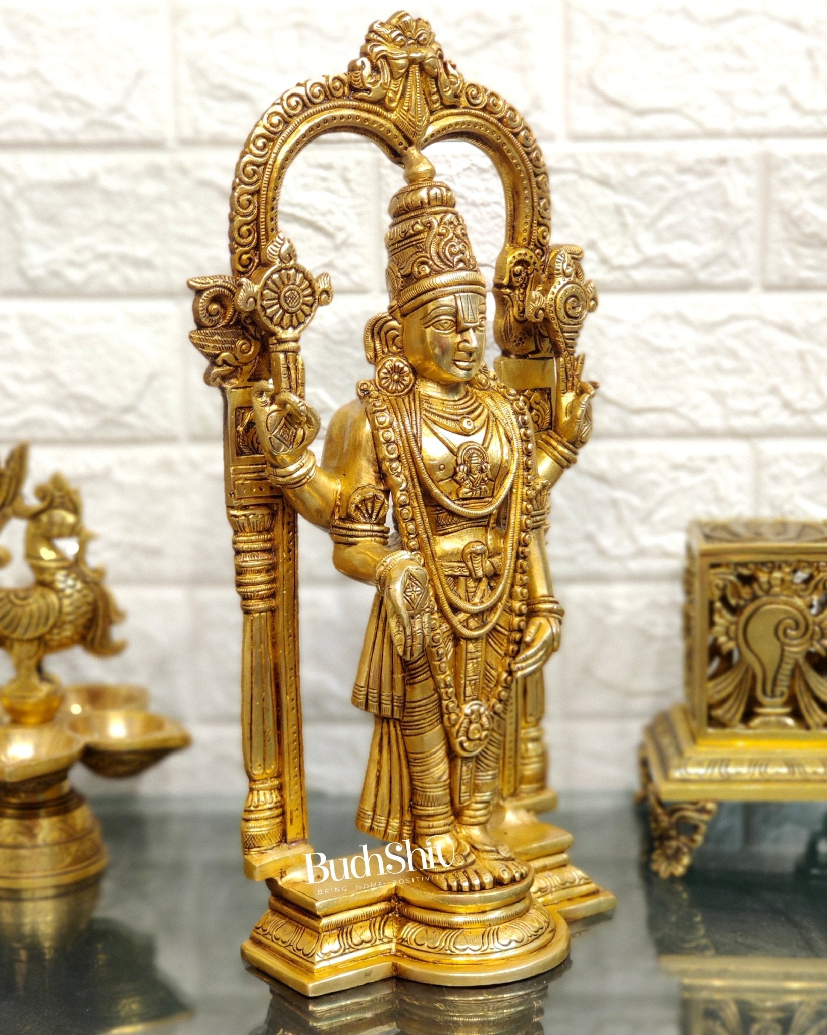 Sama Homes-brass tirupati balaji statue with prabhavali 16