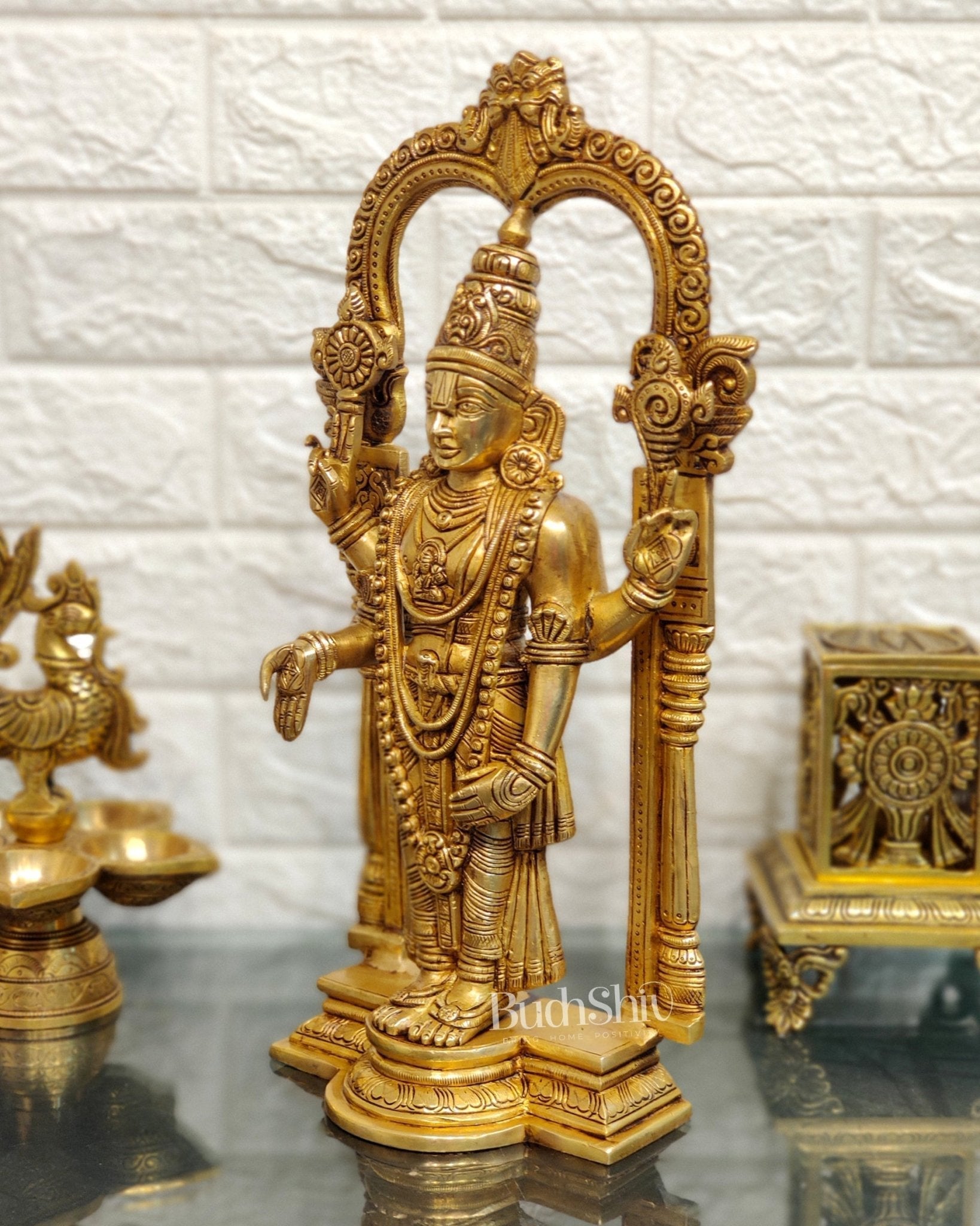 Sama Homes-brass tirupati balaji statue with prabhavali 16