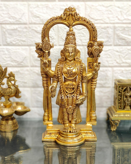 Sama Homes-brass tirupati balaji statue with prabhavali 16