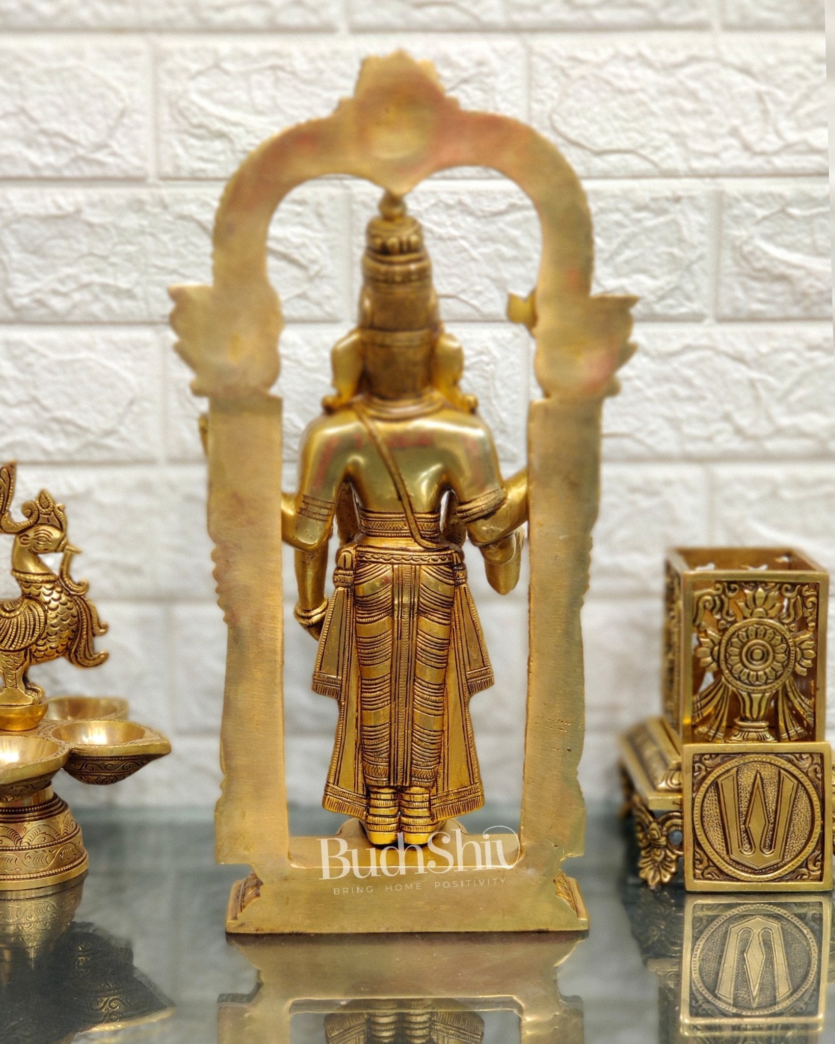 Sama Homes-brass tirupati balaji statue with prabhavali 16