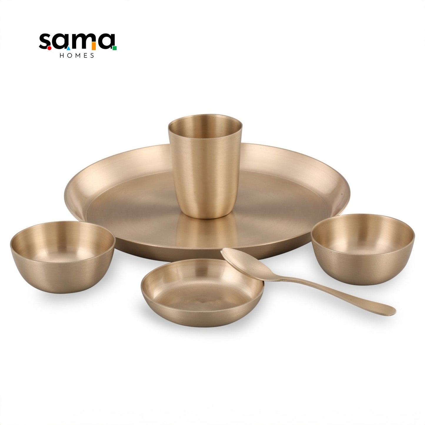 SAMA Homes - bronze kansa dinner set matte finish