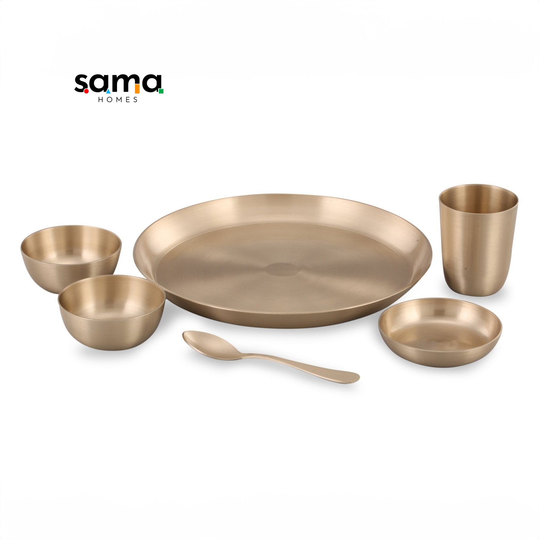 SAMA Homes - bronze kansa dinner set matte finish