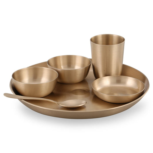 SAMA Homes - bronze kansa dinner set matte finish