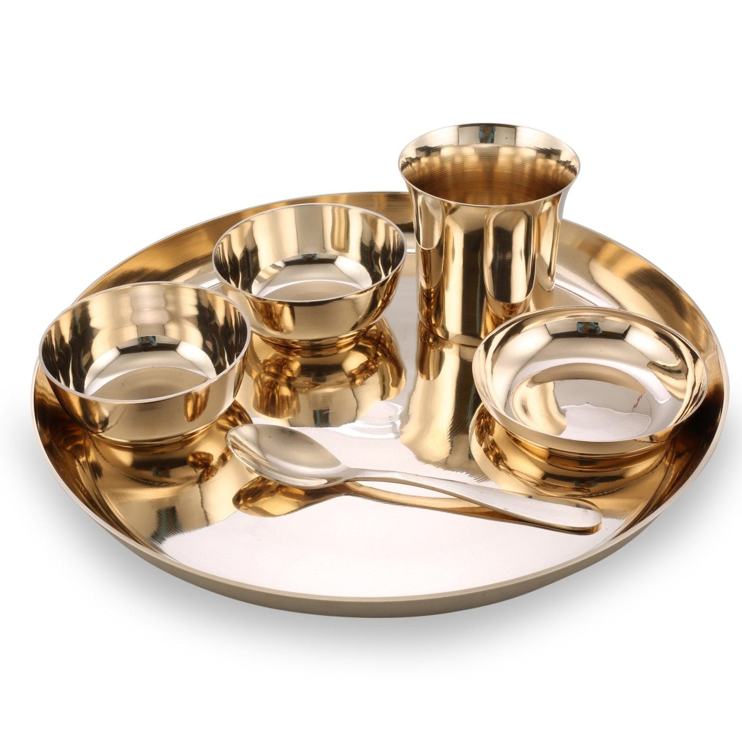 SAMA Homes - bronze kansa dinner set plain glossy