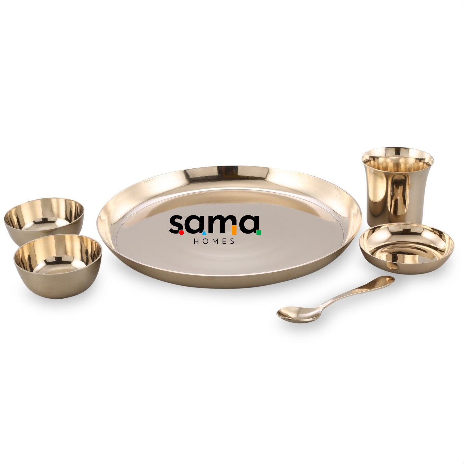 SAMA Homes - bronze kansa dinner set plain glossy