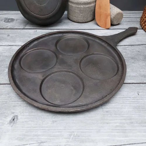 Cast Iron Mini Uthappam Pan - 4 Cavities