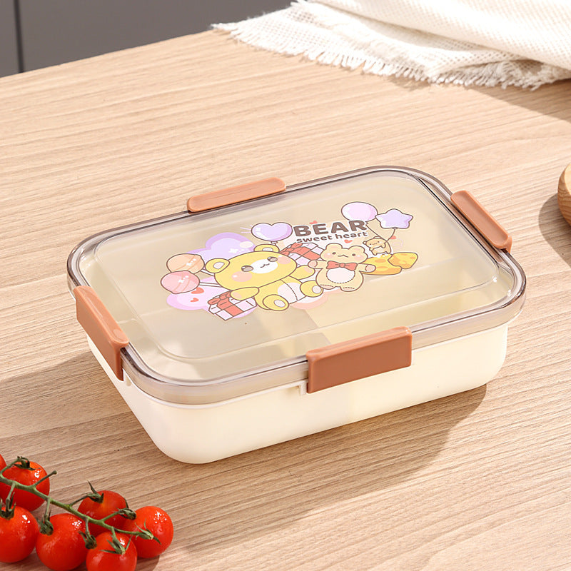 304 Stainless Steel Lunch Box Students Divided Into Lunch Box Three Grids