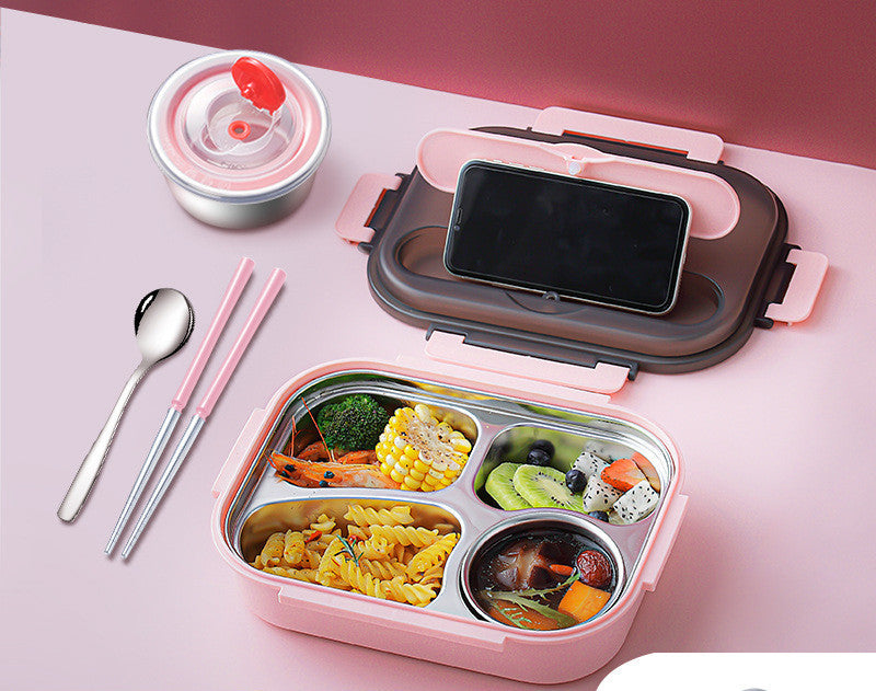 304 Stainless Steel Lunch Box, Fresh-keeping Box With Soup Cup, Insulated Lunch Box