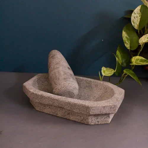 Granite Mortar & Pestle  Kalvam - Medium