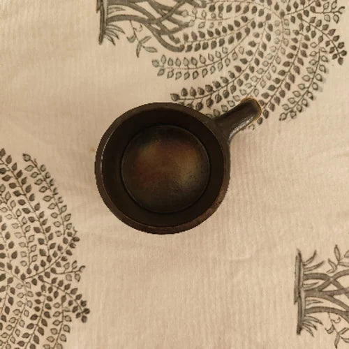 Tea /Coffee: Black Pottery Cups