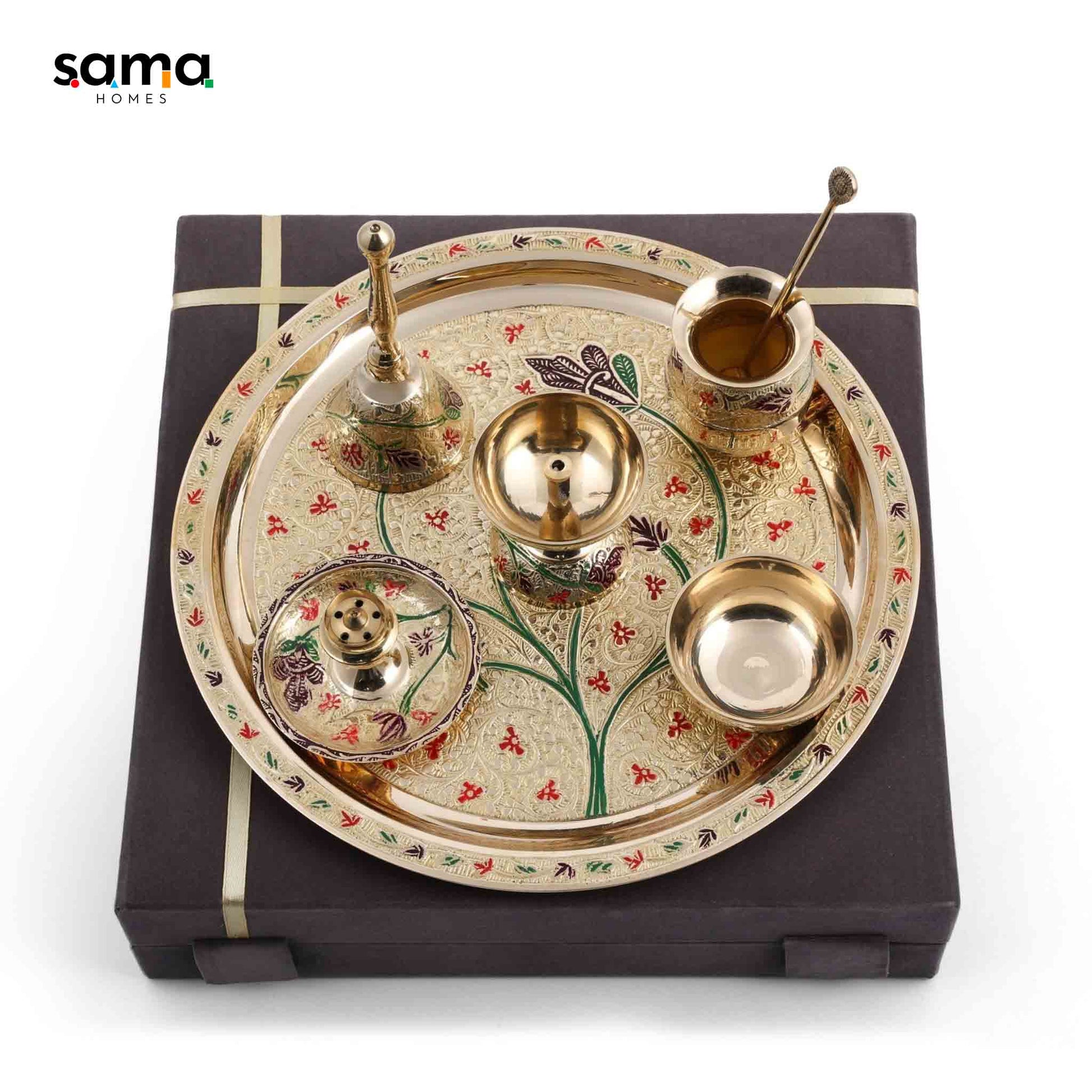 SAMA Homes - meenakari pooja set 10inch
