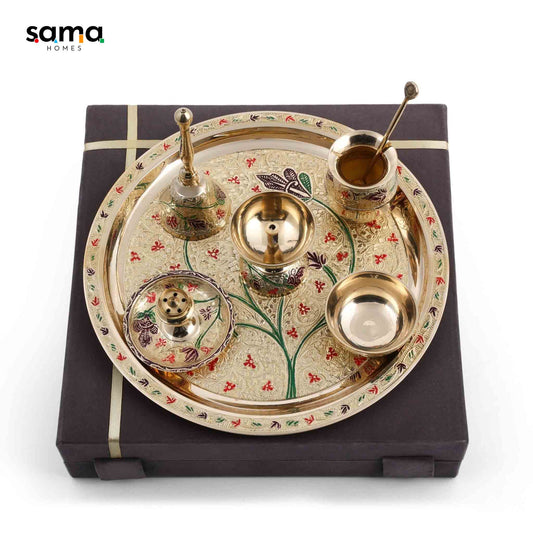 SAMA Homes - meenakari pooja set 10inch