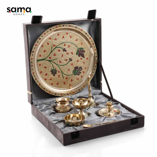 SAMA Homes - meenakari pooja set 10inch