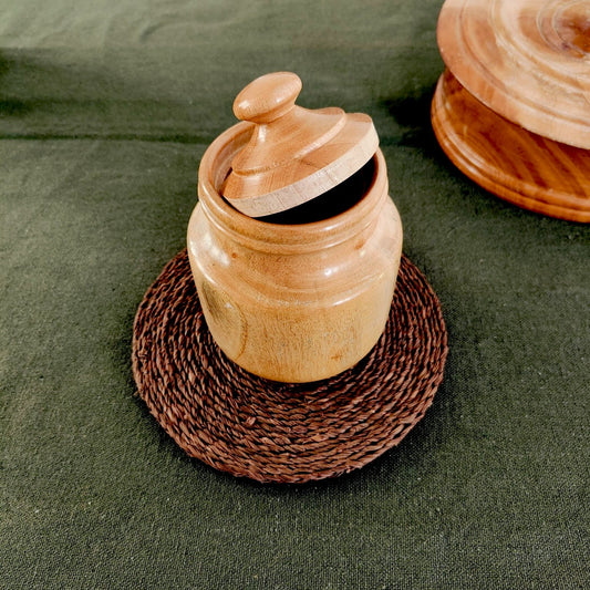 Neem Wood Storage Jar