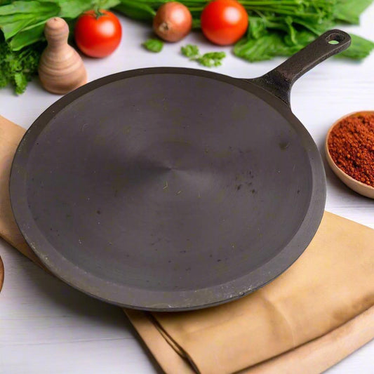 Cast Iron Concave Tawa  With Long Handle