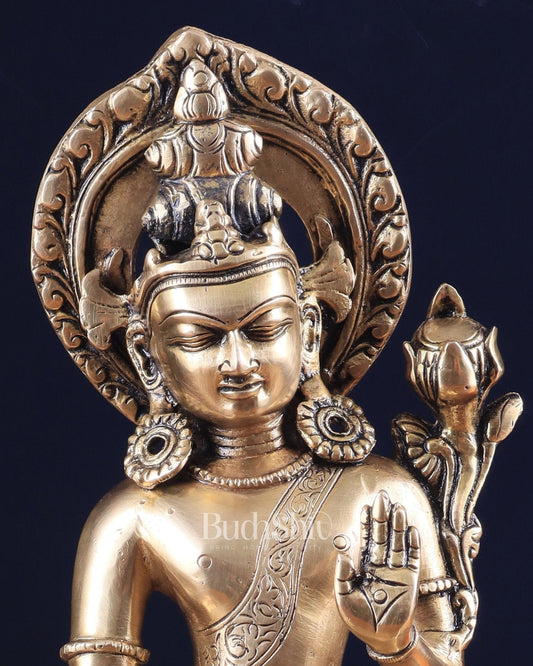 Pure Brass Superfine Lord Indra Dev Unique Statue 12 inch