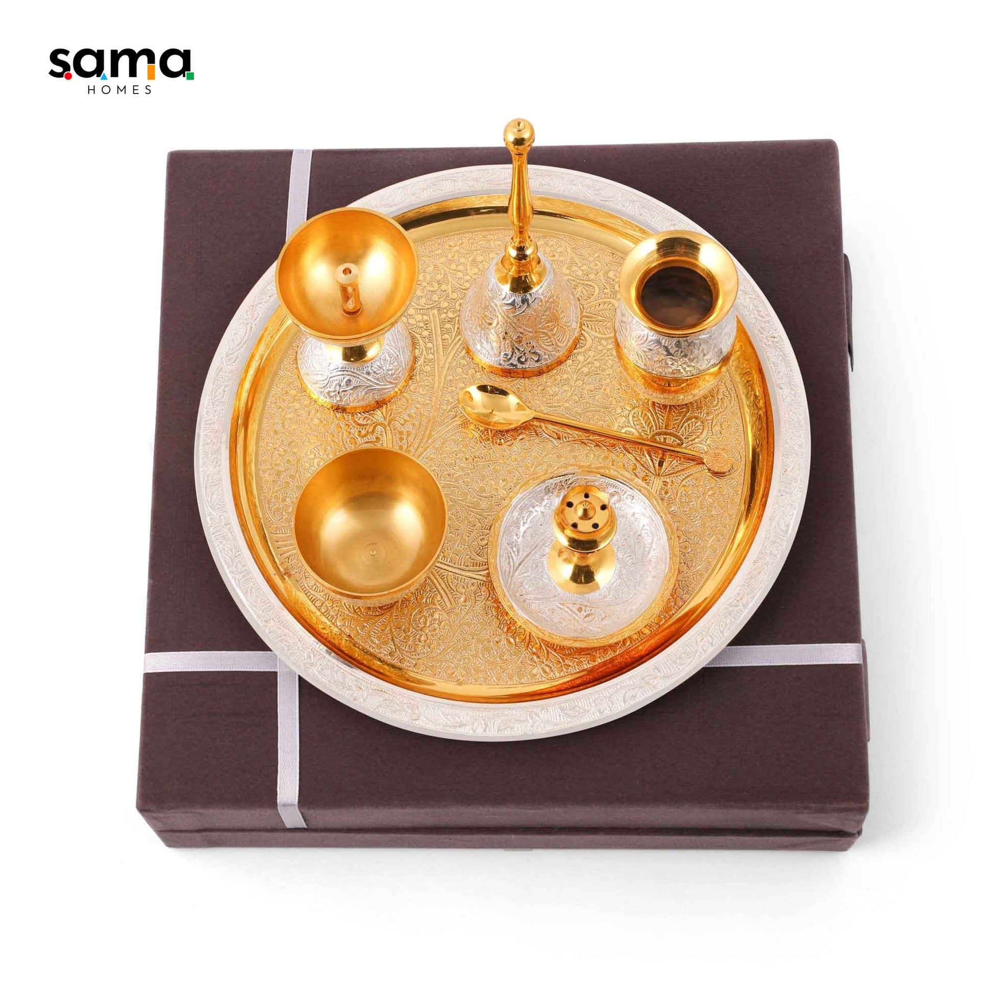 SAMA Homes - two tone polish pooja set