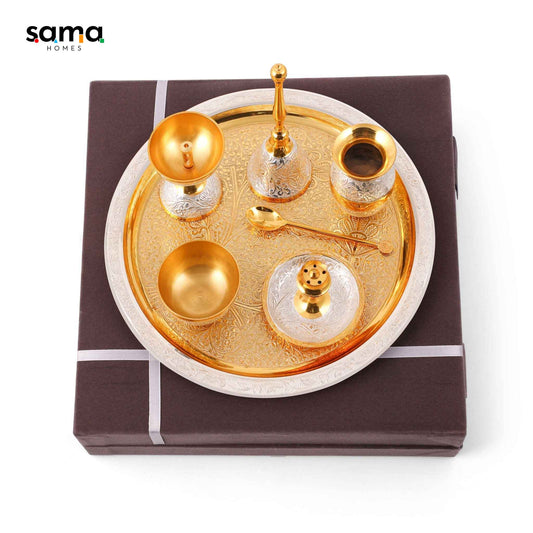SAMA Homes - two tone polish pooja set
