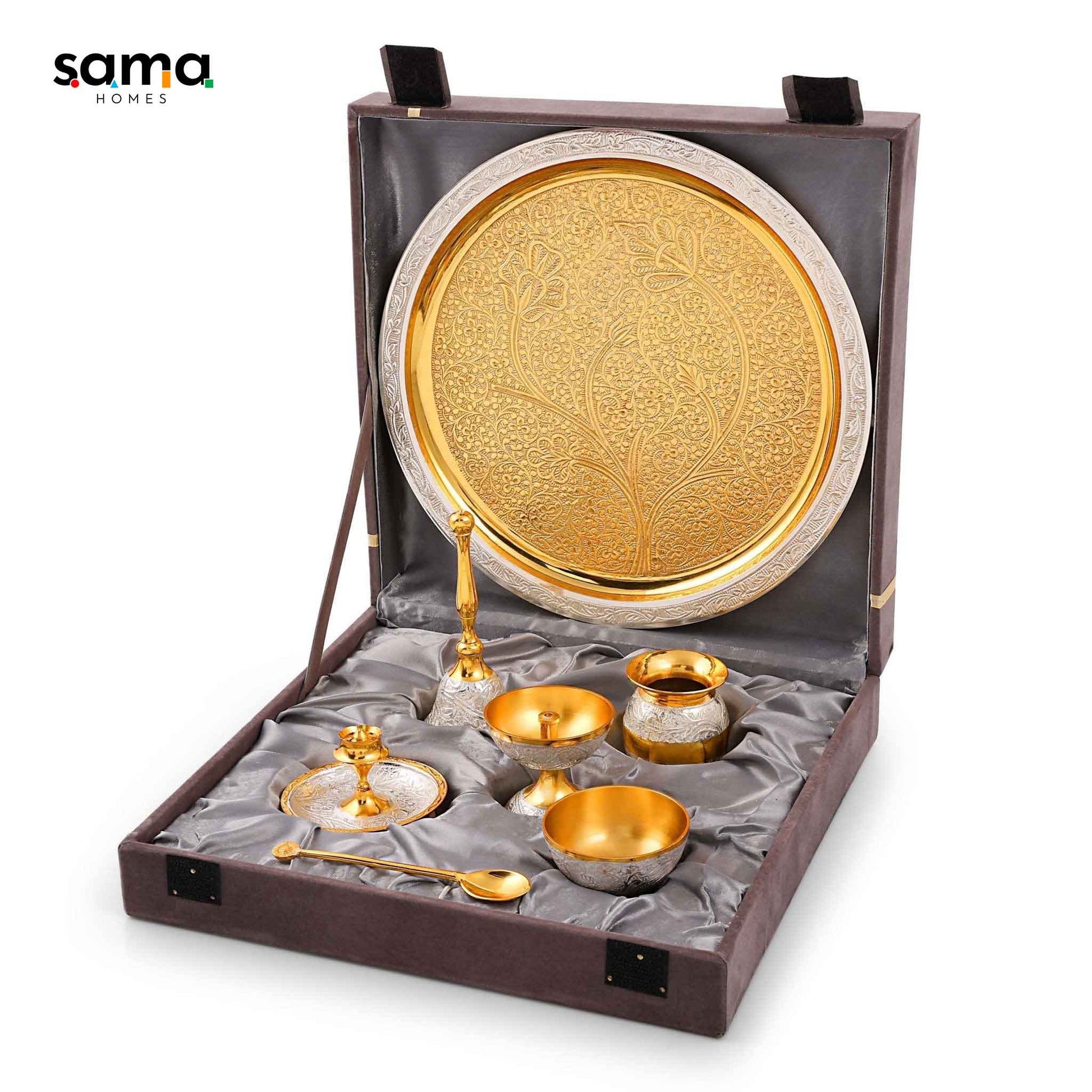 SAMA Homes - two tone polish pooja set